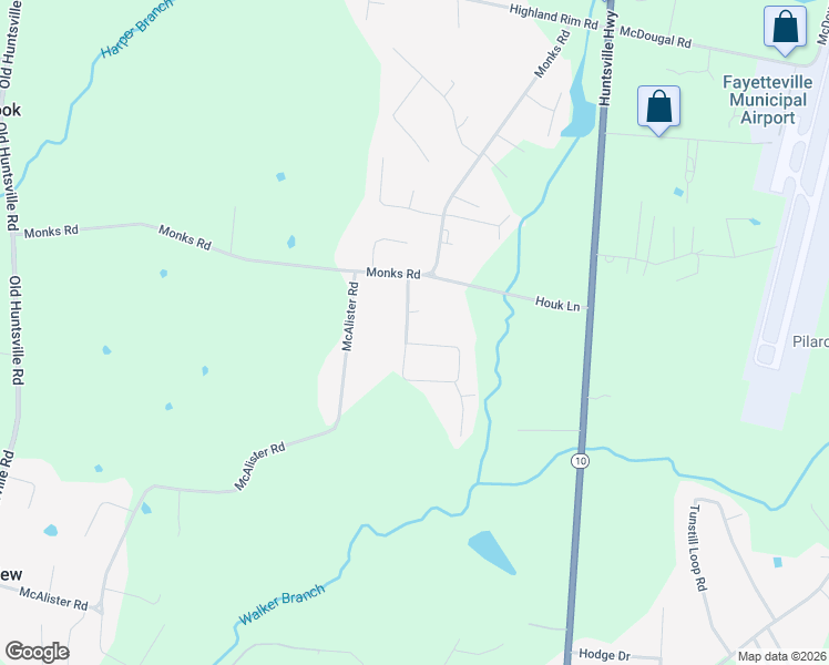 map of restaurants, bars, coffee shops, grocery stores, and more near 8 Fox Wood Drive in Fayetteville