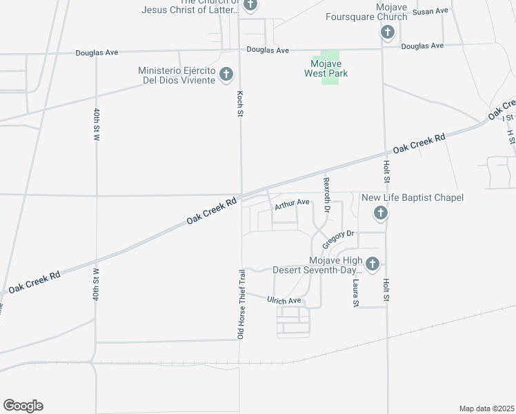 map of restaurants, bars, coffee shops, grocery stores, and more near 3439 Arthur Avenue in Mojave