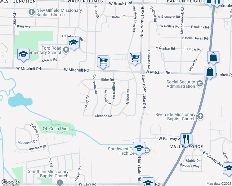 map of restaurants, bars, coffee shops, grocery stores, and more near 3501 Brantley Road in Memphis