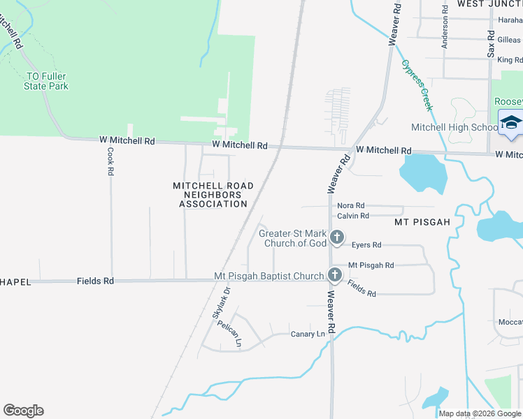 map of restaurants, bars, coffee shops, grocery stores, and more near 3501 Hicky Street in Memphis
