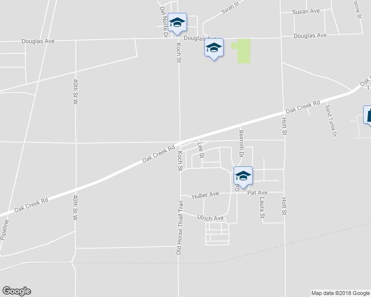 map of restaurants, bars, coffee shops, grocery stores, and more near 3466 Oak Creek Road in Mojave