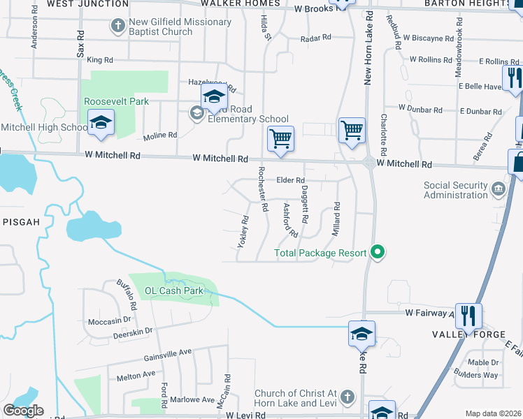 map of restaurants, bars, coffee shops, grocery stores, and more near 327 Carbon Road in Memphis
