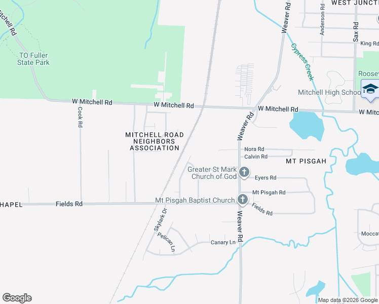 map of restaurants, bars, coffee shops, grocery stores, and more near 3501 Hicky Street in Memphis