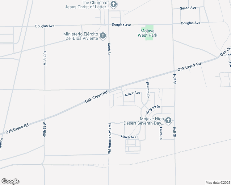 map of restaurants, bars, coffee shops, grocery stores, and more near 3466 Oak Creek Road in Mojave