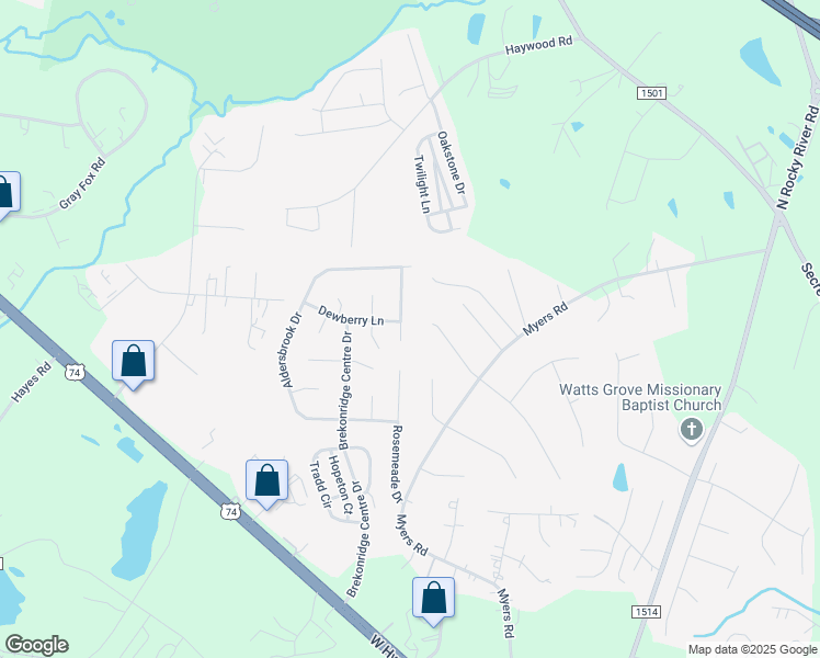 map of restaurants, bars, coffee shops, grocery stores, and more near 3012 Queensdale Drive in Monroe