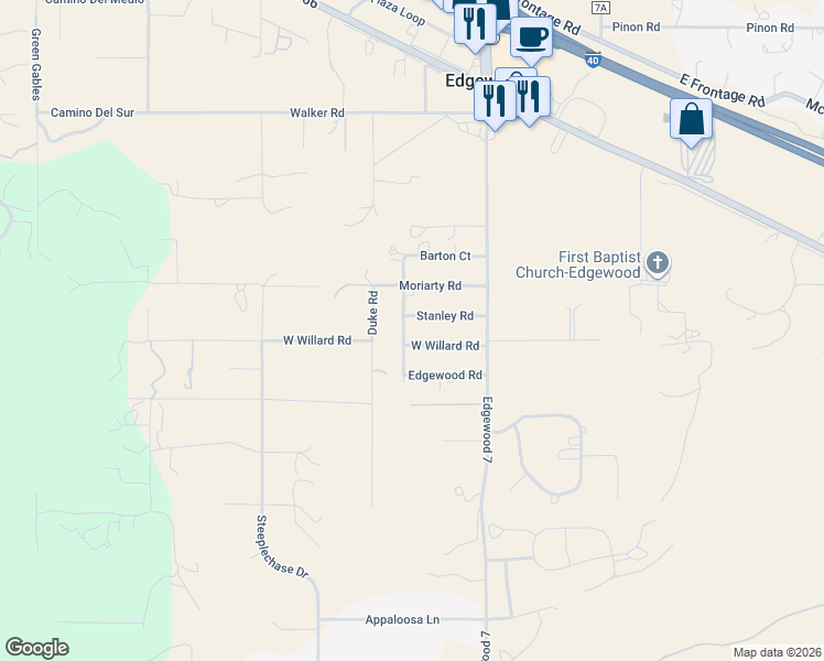 map of restaurants, bars, coffee shops, grocery stores, and more near 13 Stanley Road in Edgewood