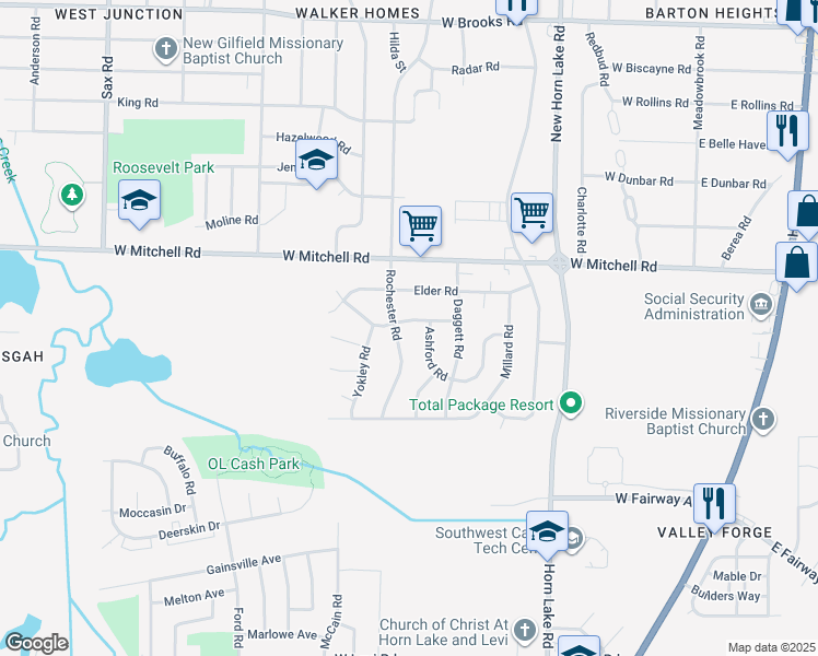 map of restaurants, bars, coffee shops, grocery stores, and more near 327 Carbon Road in Memphis