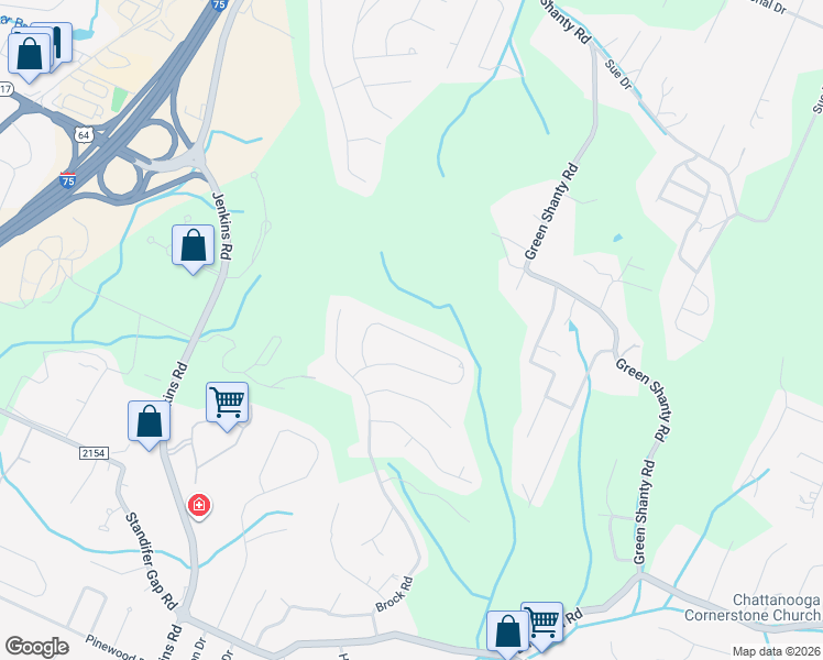 map of restaurants, bars, coffee shops, grocery stores, and more near 8100 Burgundy Circle in Chattanooga