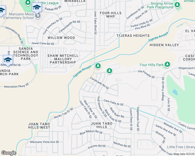 map of restaurants, bars, coffee shops, grocery stores, and more near 1532 Domino Drive Southeast in Albuquerque