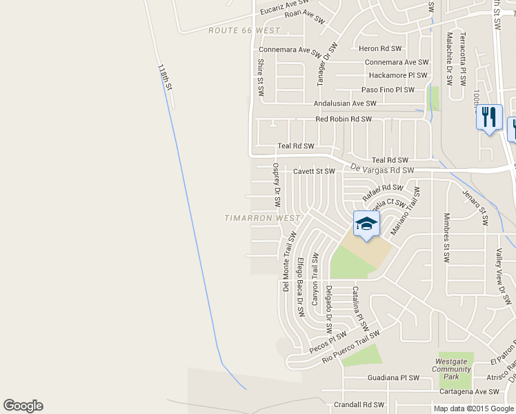 map of restaurants, bars, coffee shops, grocery stores, and more near 11205 Egret Court Southwest in Albuquerque