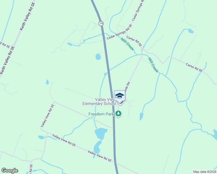 map of restaurants, bars, coffee shops, grocery stores, and more near 5520 Spring Place Road Southeast in Cleveland