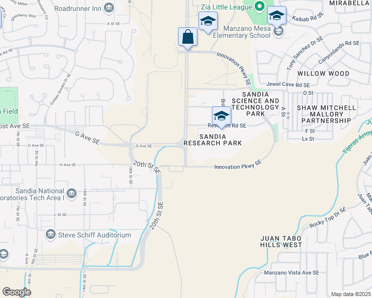 map of restaurants, bars, coffee shops, grocery stores, and more near 1515 Eubank in Albuquerque