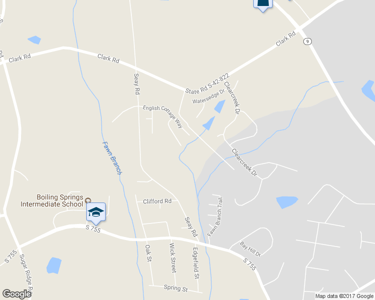 map of restaurants, bars, coffee shops, grocery stores, and more near 2055 Ivy Cottage Path in Boiling Springs