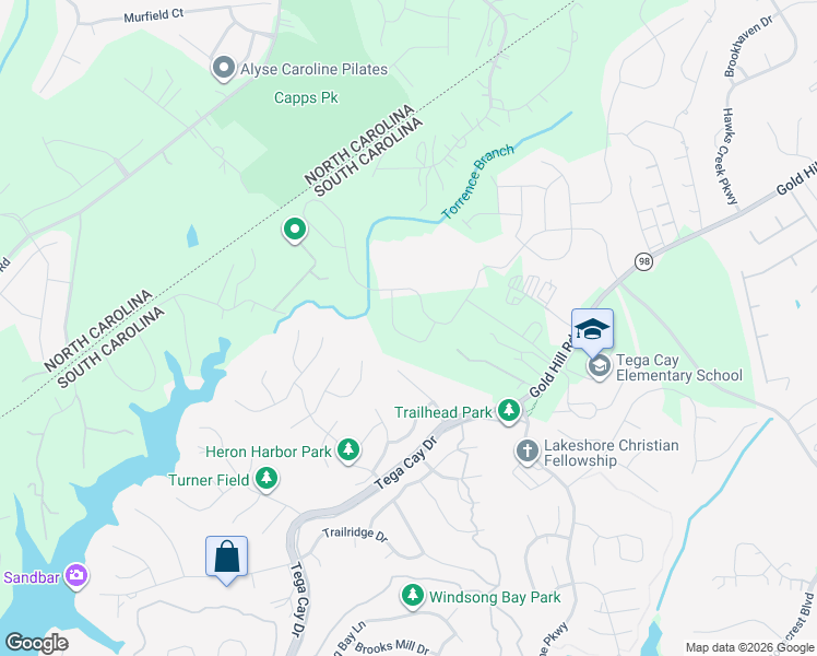 map of restaurants, bars, coffee shops, grocery stores, and more near 2226 Holbrook Road in Fort Mill