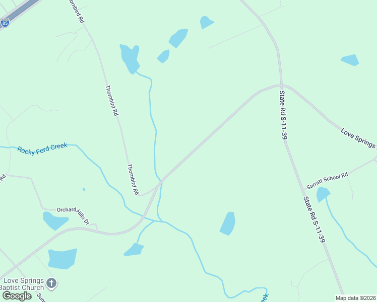 map of restaurants, bars, coffee shops, grocery stores, and more near 1261 Love Springs Road in Cowpens