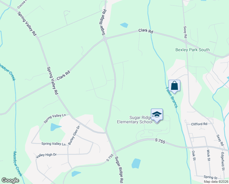 map of restaurants, bars, coffee shops, grocery stores, and more near 1505 Sugar Ridge Road in Boiling Springs