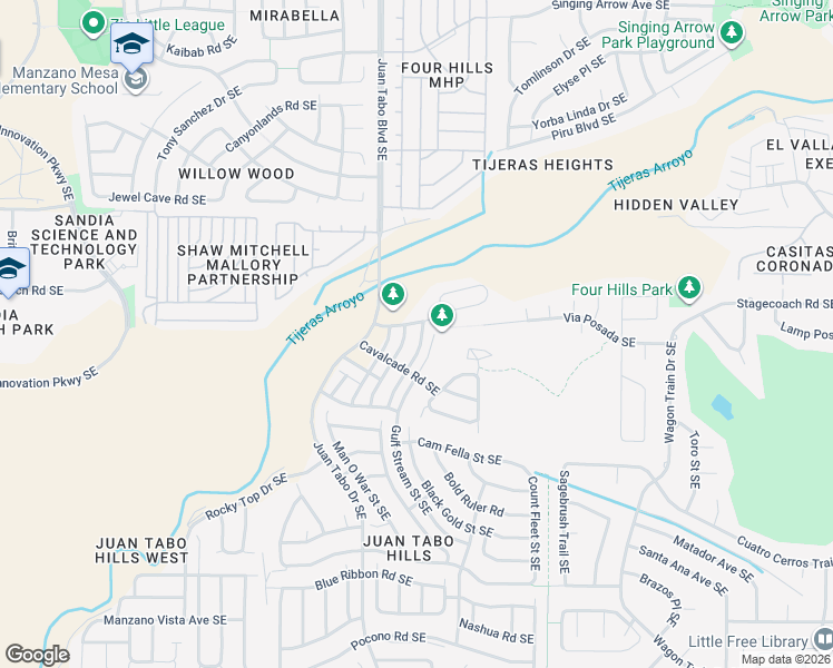 map of restaurants, bars, coffee shops, grocery stores, and more near 1528 Borrego Drive Southeast in Albuquerque