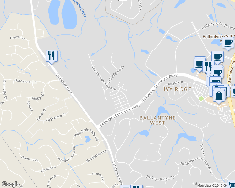 map of restaurants, bars, coffee shops, grocery stores, and more near 11324 Charlotte View Drive in Charlotte