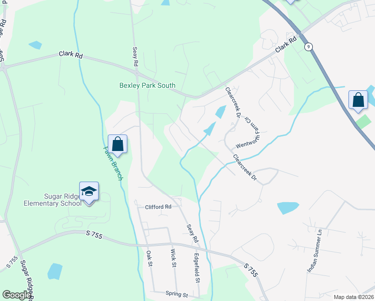 map of restaurants, bars, coffee shops, grocery stores, and more near 2055 Ivy Cottage Path in Boiling Springs