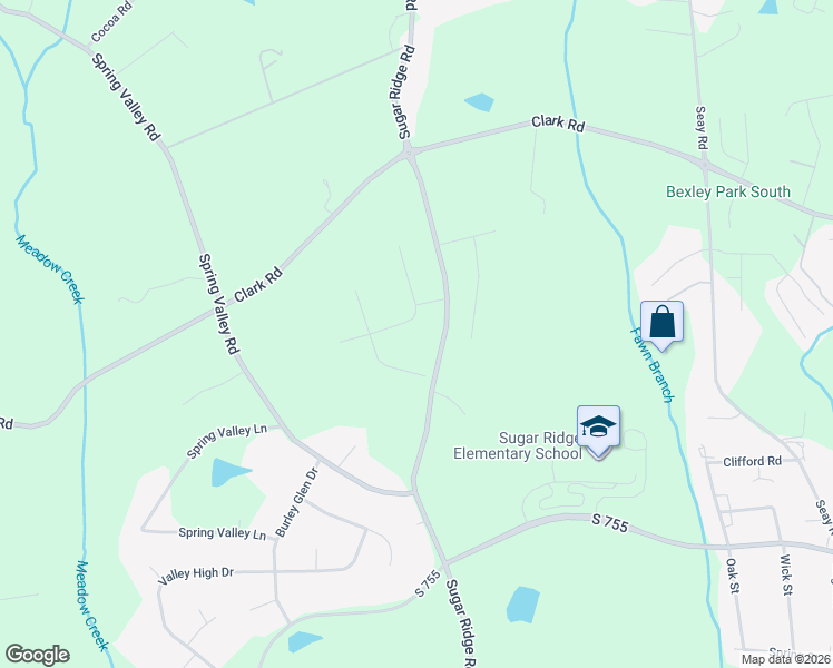 map of restaurants, bars, coffee shops, grocery stores, and more near 1505 Sugar Ridge Road in Boiling Springs