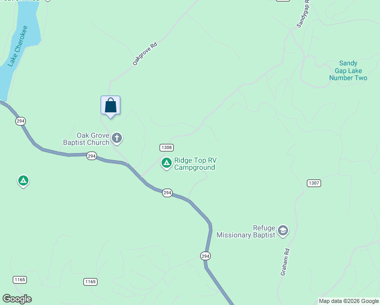 map of restaurants, bars, coffee shops, grocery stores, and more near 320 Sandy Gap Road in Murphy