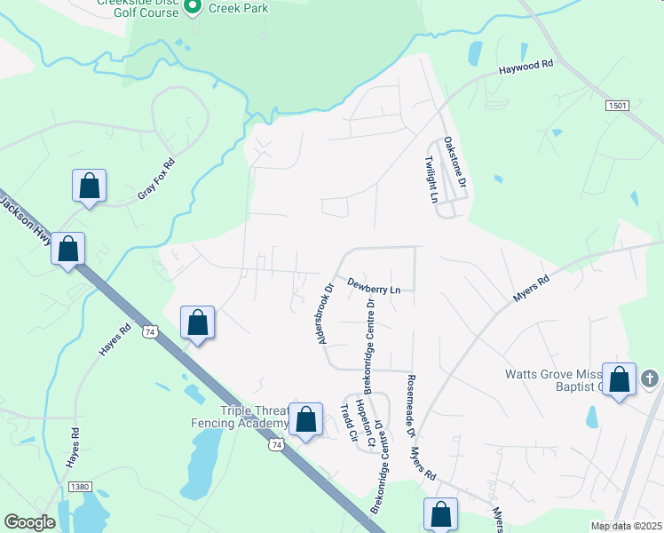 map of restaurants, bars, coffee shops, grocery stores, and more near 4913 Aldersbrook Drive in Monroe