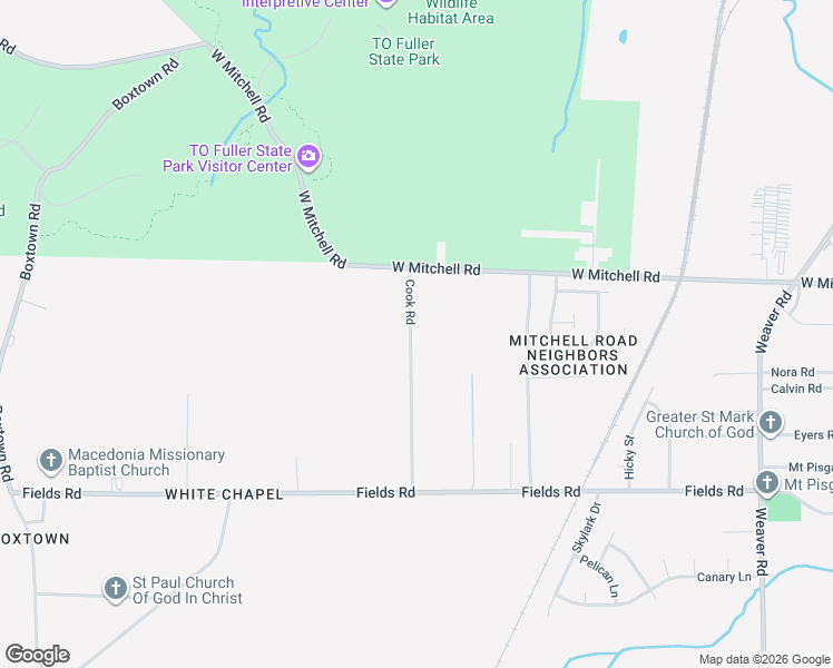 map of restaurants, bars, coffee shops, grocery stores, and more near 1347 West Mitchell Road in Memphis