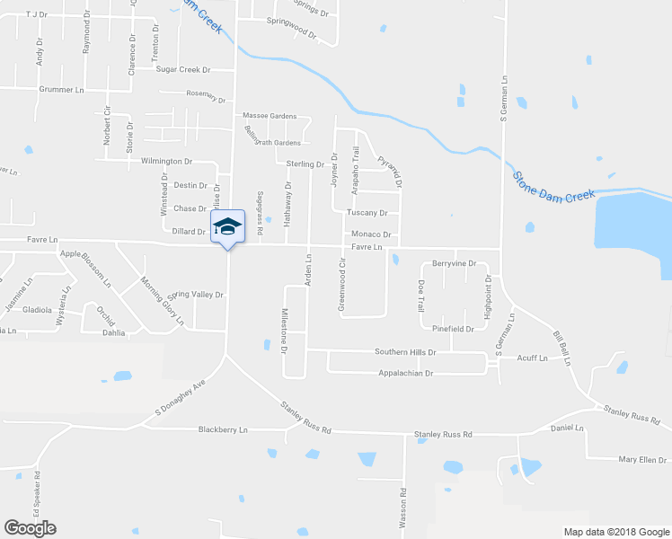 map of restaurants, bars, coffee shops, grocery stores, and more near 1605 Greenwood Circle in Conway