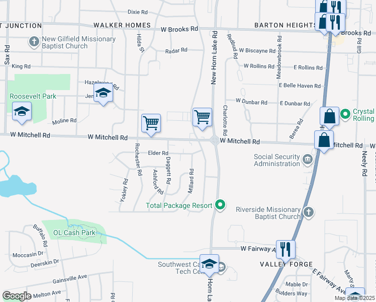 map of restaurants, bars, coffee shops, grocery stores, and more near 236 Elder Road in Memphis