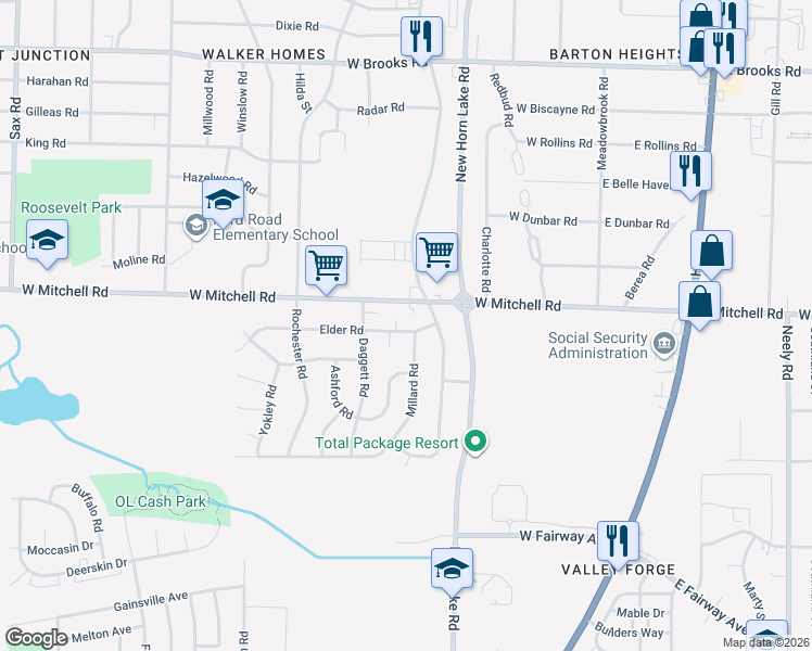 map of restaurants, bars, coffee shops, grocery stores, and more near 236 Elder Road in Memphis