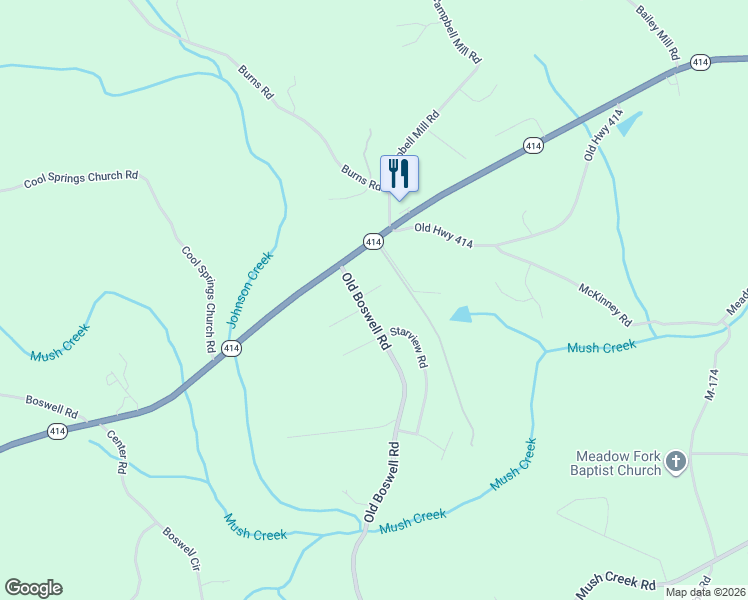 map of restaurants, bars, coffee shops, grocery stores, and more near 100 Ginners Hill Road in Travelers Rest