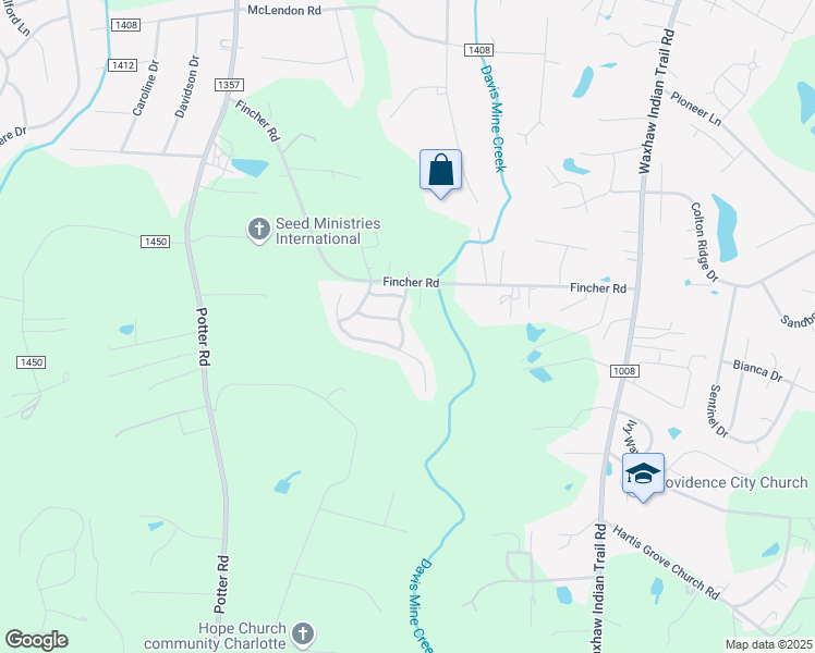 map of restaurants, bars, coffee shops, grocery stores, and more near 3103 Royal Troon Lane in Matthews