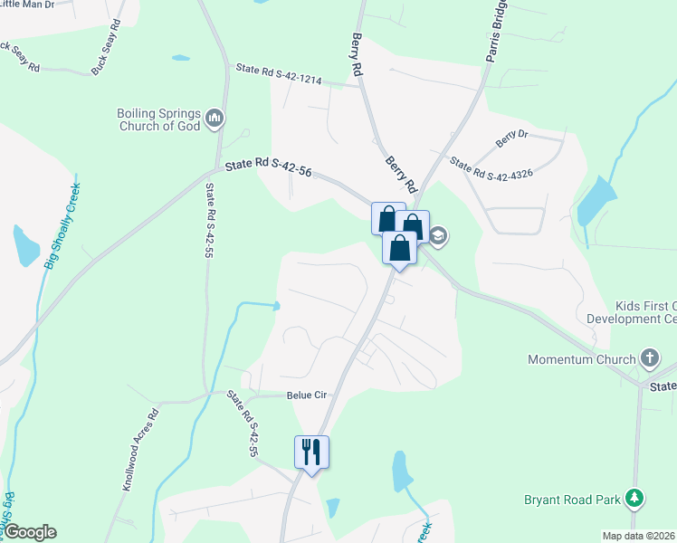 map of restaurants, bars, coffee shops, grocery stores, and more near 267 Heather Glen Drive in Boiling Springs
