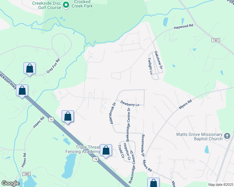 map of restaurants, bars, coffee shops, grocery stores, and more near 4913 Aldersbrook Drive in Monroe