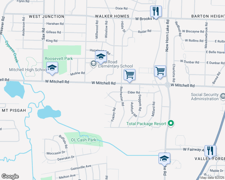 map of restaurants, bars, coffee shops, grocery stores, and more near 370 Elder Road in Memphis