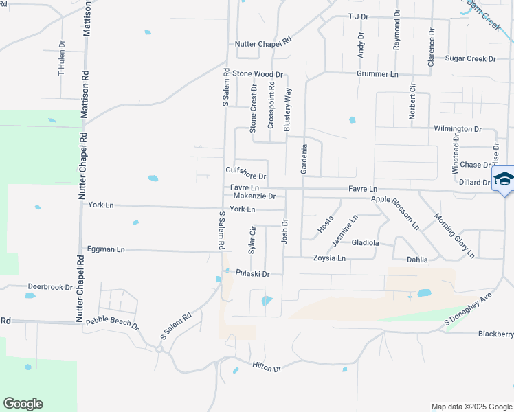 map of restaurants, bars, coffee shops, grocery stores, and more near 2760 York Lane in Conway
