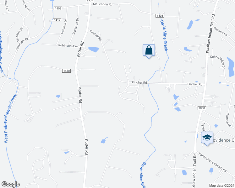 map of restaurants, bars, coffee shops, grocery stores, and more near 5901 Parkstone Drive in Matthews