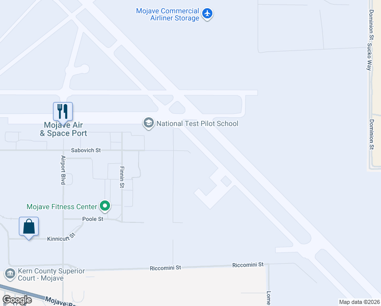 map of restaurants, bars, coffee shops, grocery stores, and more near 1898 Sabovich Street in Mojave