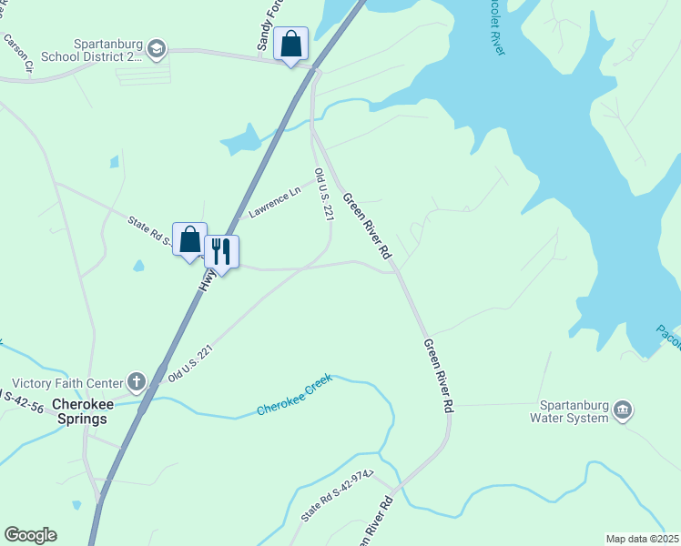 map of restaurants, bars, coffee shops, grocery stores, and more near 422 Ware Road in Chesnee