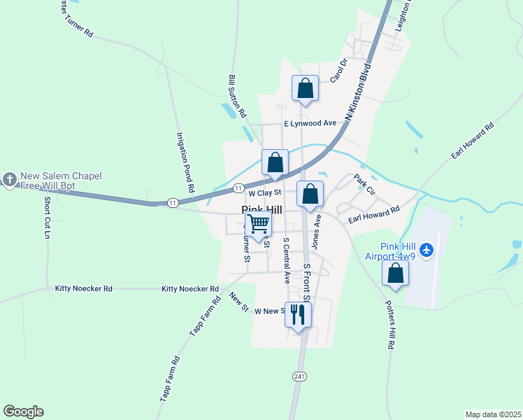 map of restaurants, bars, coffee shops, grocery stores, and more near in Pink Hill