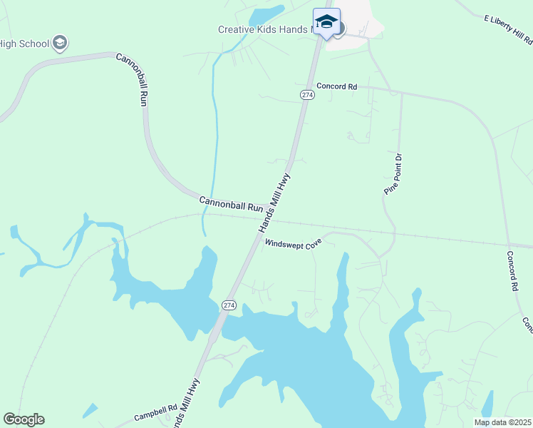 map of restaurants, bars, coffee shops, grocery stores, and more near 3193 Hands Mill Highway in York
