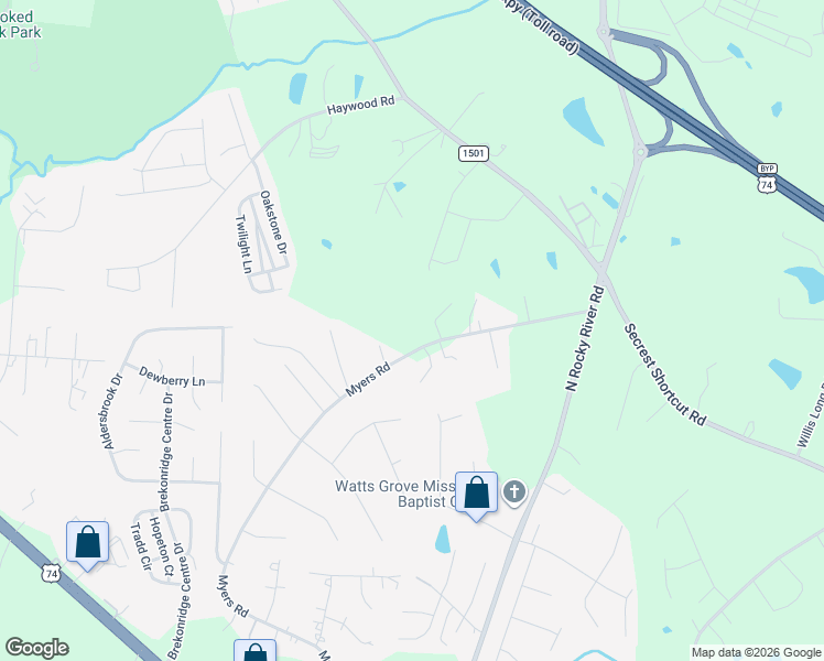 map of restaurants, bars, coffee shops, grocery stores, and more near 4919 Myers Road in Monroe