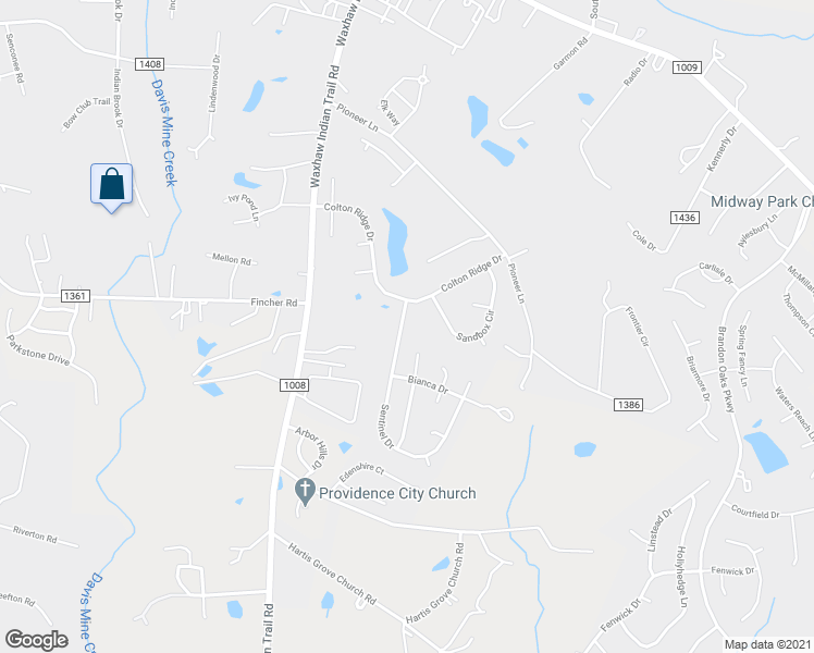 map of restaurants, bars, coffee shops, grocery stores, and more near 1003 Sentinel Drive in Indian Trail