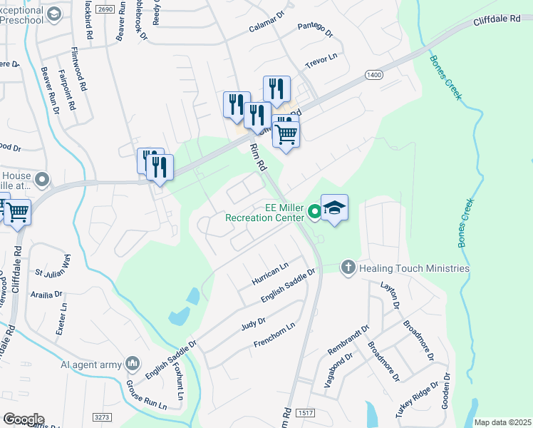 map of restaurants, bars, coffee shops, grocery stores, and more near 1325 Yellow Ribbon Drive in Fayetteville