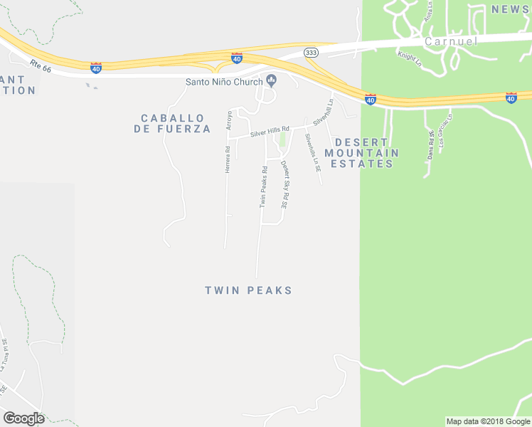 map of restaurants, bars, coffee shops, grocery stores, and more near 43 Desert Sky Road Southeast in Albuquerque