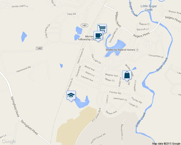 map of restaurants, bars, coffee shops, grocery stores, and more near 4048 Sherri Lane in Fort Mill