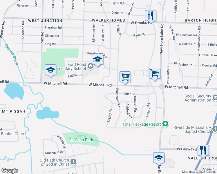 map of restaurants, bars, coffee shops, grocery stores, and more near 370 Elder Road in Memphis