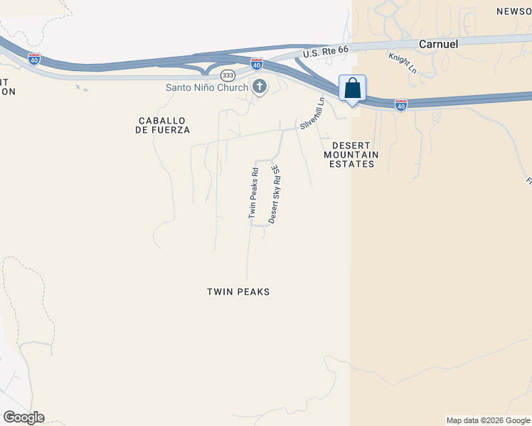 map of restaurants, bars, coffee shops, grocery stores, and more near 43 Desert Sky Road Southeast in Albuquerque