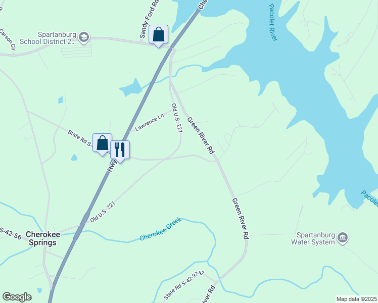 map of restaurants, bars, coffee shops, grocery stores, and more near 422 Ware Road in Chesnee