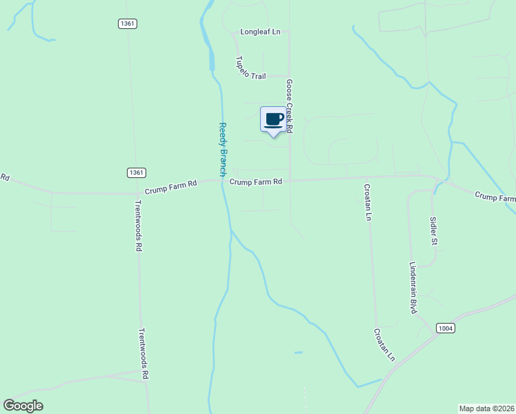 map of restaurants, bars, coffee shops, grocery stores, and more near 101 Pecan Ridge Drive in New Bern